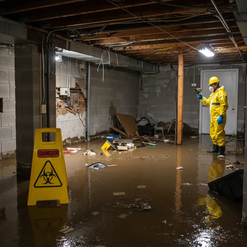 Flooded Basement Electrical Hazard in Rochester, PA Property