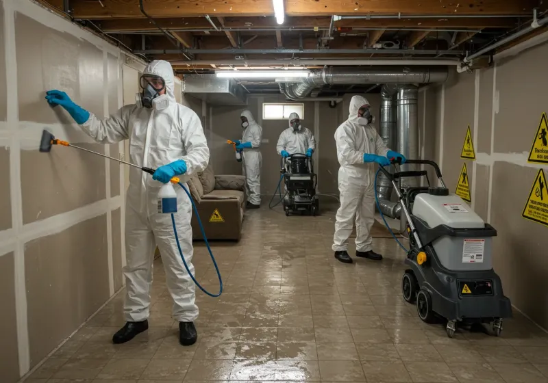 Basement Moisture Removal and Structural Drying process in Rochester, PA